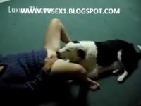 [ Zoophilia Film ] Cute male dog expert in bawdy cleft eating